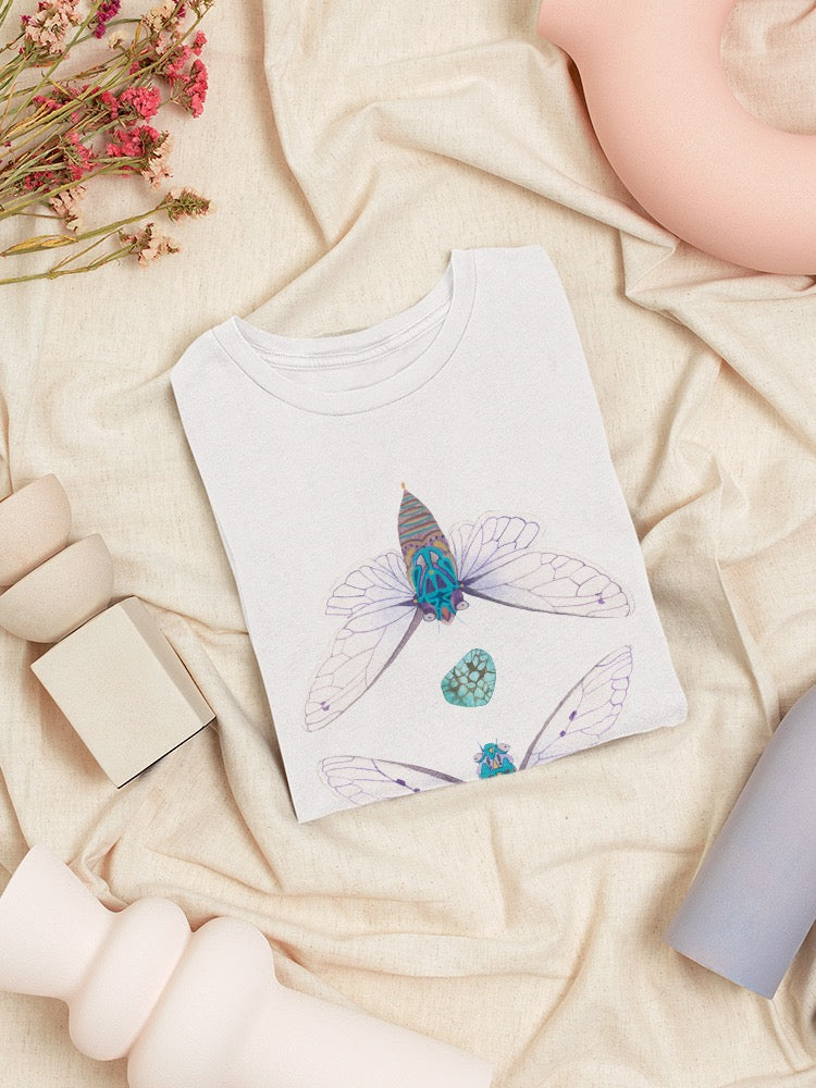 Cicadas And Turquoise T-shirt -Gabby Malpas Designs