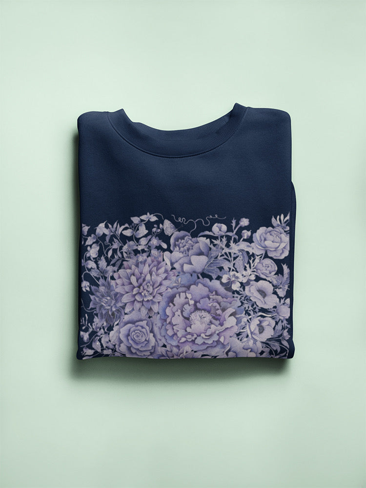 Soft Blue Flowers Pattern Sweatshirt -Gabby Malpas Designs