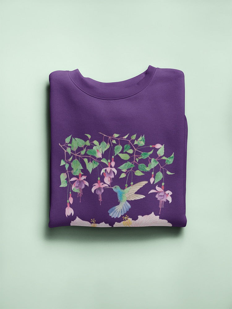 Fuschia And Hummingbird Sweatshirt -Gabby Malpas Designs