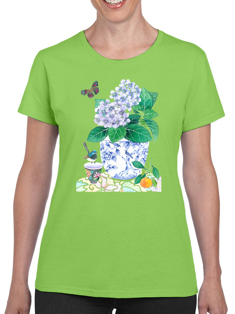 Hydrangeas And Teal T-shirt -Gabby Malpas Designs