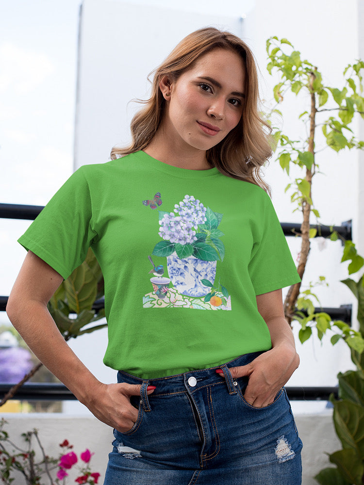 Hydrangeas And Teal T-shirt -Gabby Malpas Designs
