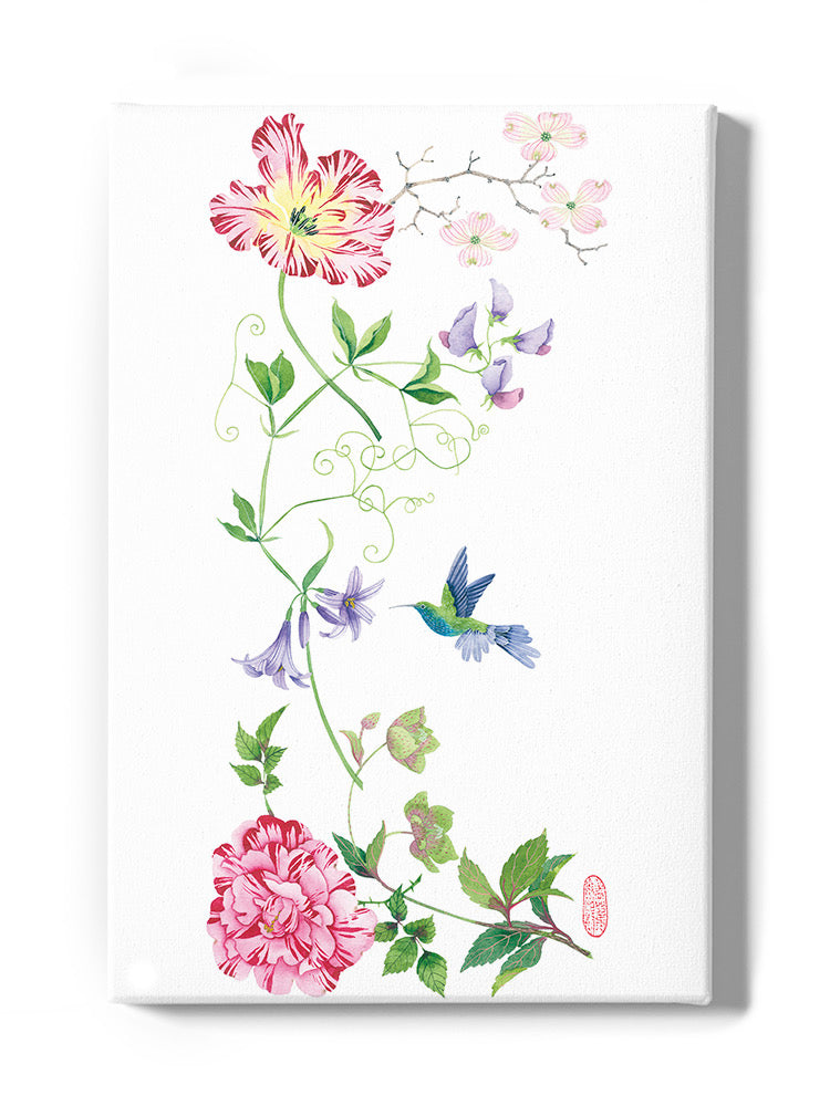 Blooms With Hummingbird Wall Art -Gabby Malpas Designs