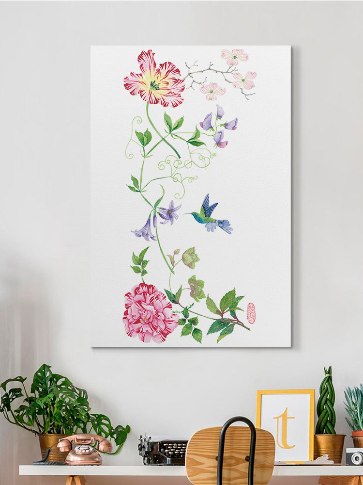 Blooms With Hummingbird Wall Art -Gabby Malpas Designs