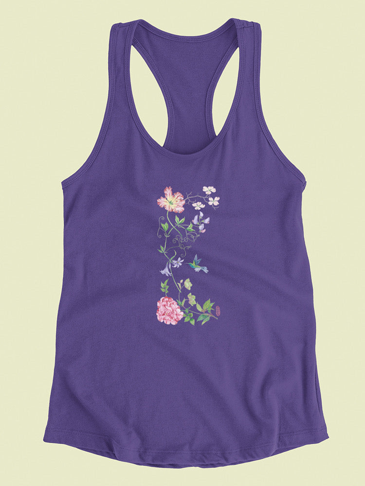 Blooms With Hummingbird T-shirt -Gabby Malpas Designs