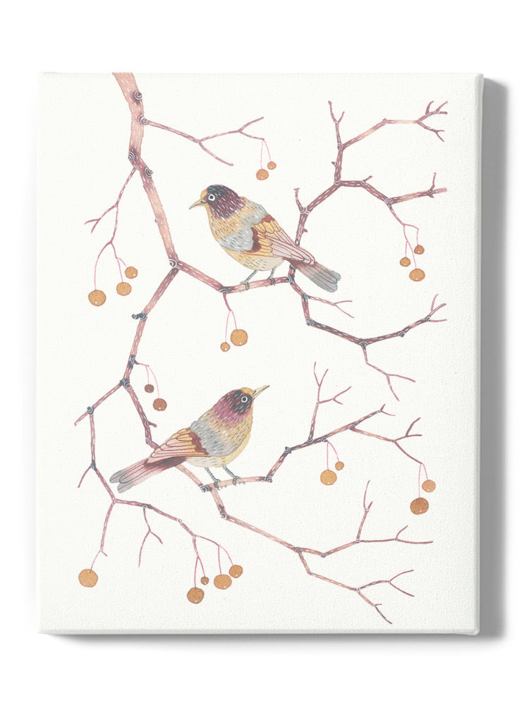Birds And Berries In Brown Wall Art -Gabby Malpas Designs