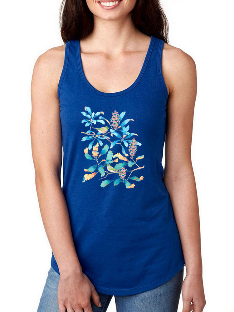 Banksias And Waxeyes T-shirt -Gabby Malpas Designs