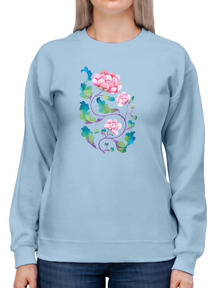 Sweet Watercolor Flowers Sweatshirt -Gabby Malpas Designs