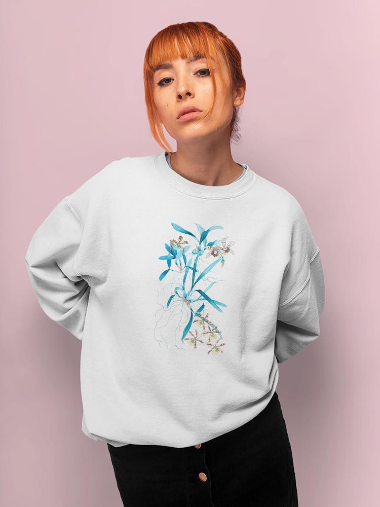 Turquoise And Teal Orchids Sweatshirt -Gabby Malpas Designs