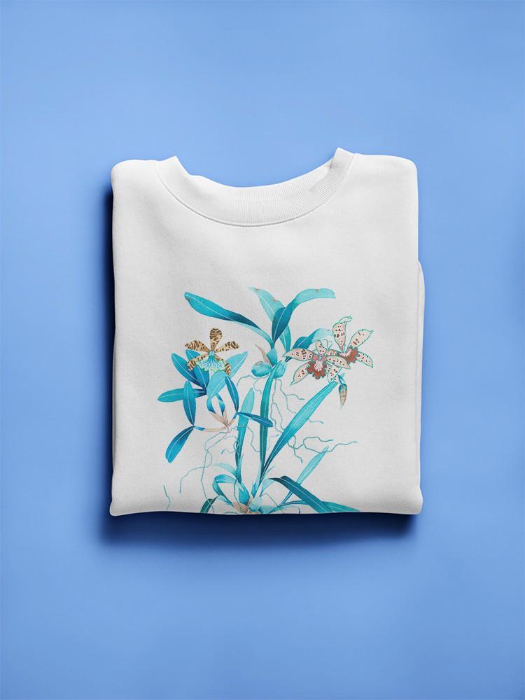 Turquoise And Teal Orchids Sweatshirt -Gabby Malpas Designs
