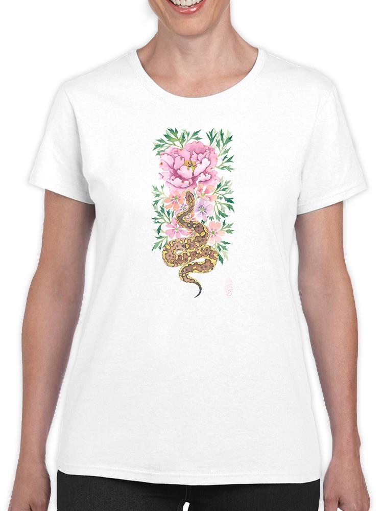 Snake And Peonies T-shirt -Gabby Malpas Designs