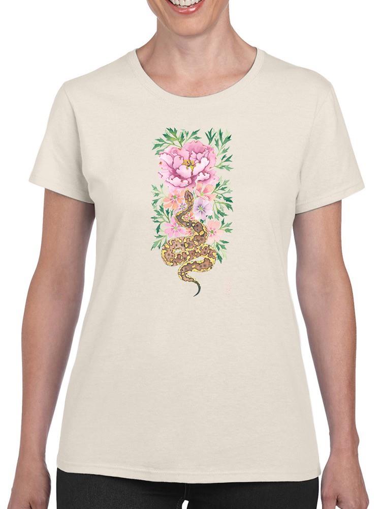 Snake And Peonies T-shirt -Gabby Malpas Designs