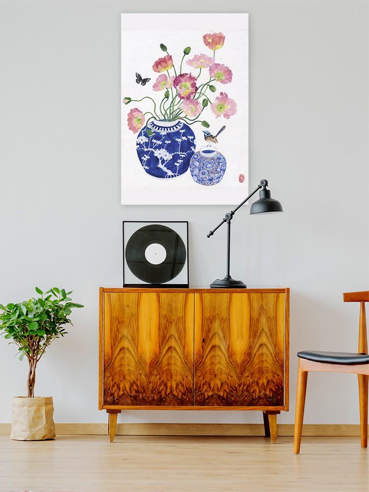 Poppies And Blue Wren Wall Art -Gabby Malpas Designs