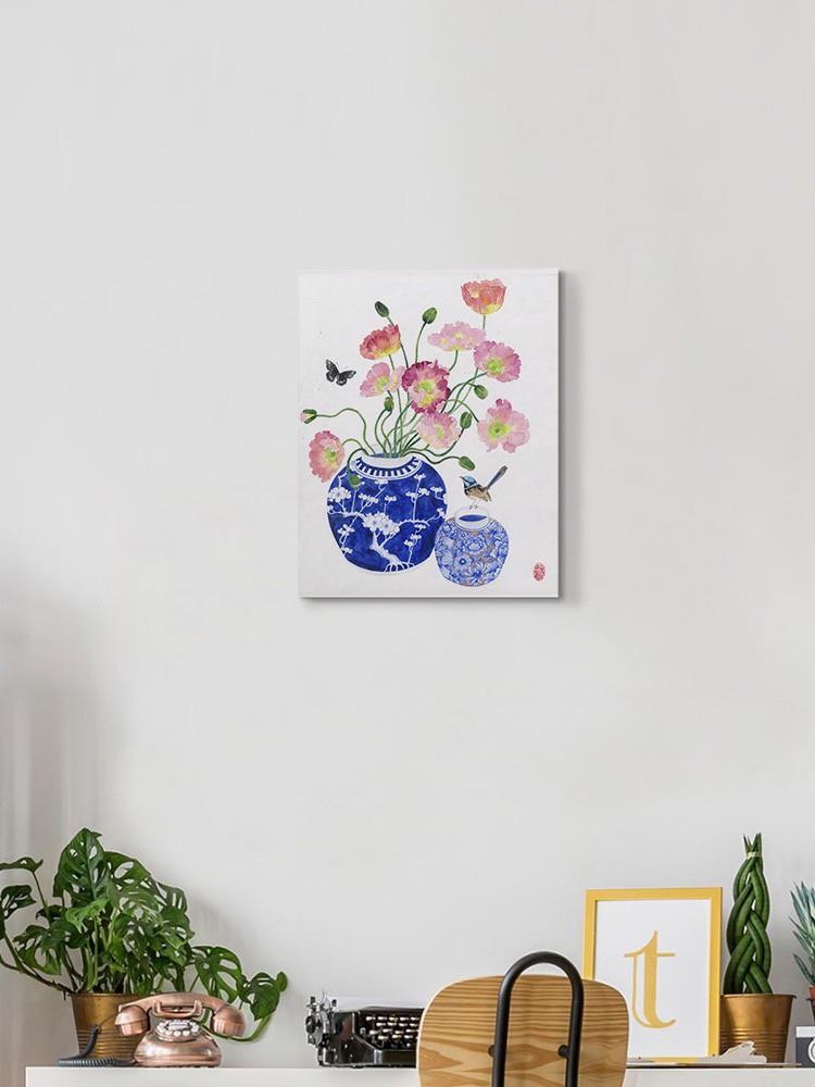 Poppies And Blue Wren Wall Art -Gabby Malpas Designs