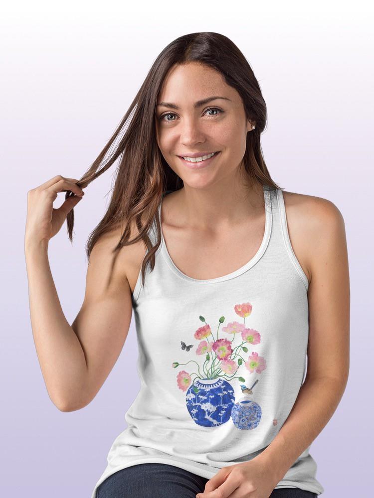 Poppies And Blue Wren T-shirt -Gabby Malpas Designs