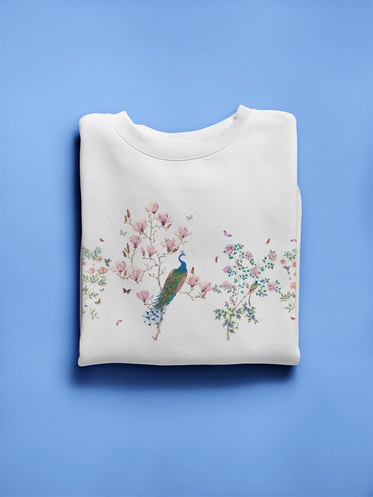 Peacock Border Repeat Sweatshirt -Gabby Malpas Designs