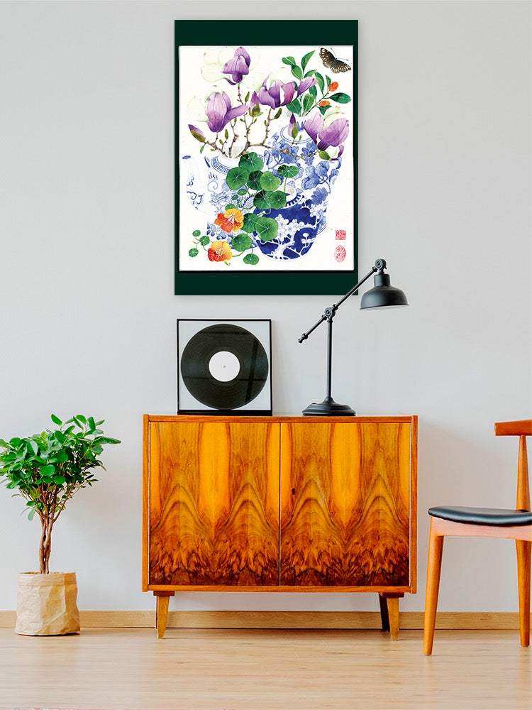 Magnolias And Nasturtiums Wall Art -Gabby Malpas Designs