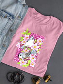 White Nuthatch. T-shirt -Girija Kulkarni Designs