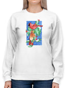 Red Inal Cute. Sweatshirt -Girija Kulkarni Designs