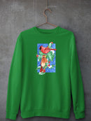 Red Inal Cute. Sweatshirt -Girija Kulkarni Designs