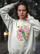 Peacock In Spring. Sweatshirt -Girija Kulkarni Designs