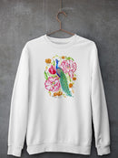 Peacock In Spring. Sweatshirt -Girija Kulkarni Designs