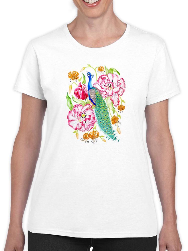 Peacock In Spring. T-shirt -Girija Kulkarni Designs