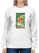 Robin On Mushroom. Sweatshirt -Girija Kulkarni Designs