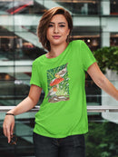 Robin On Mushroom. T-shirt -Girija Kulkarni Designs