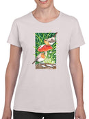 Robin On Mushroom. T-shirt -Girija Kulkarni Designs