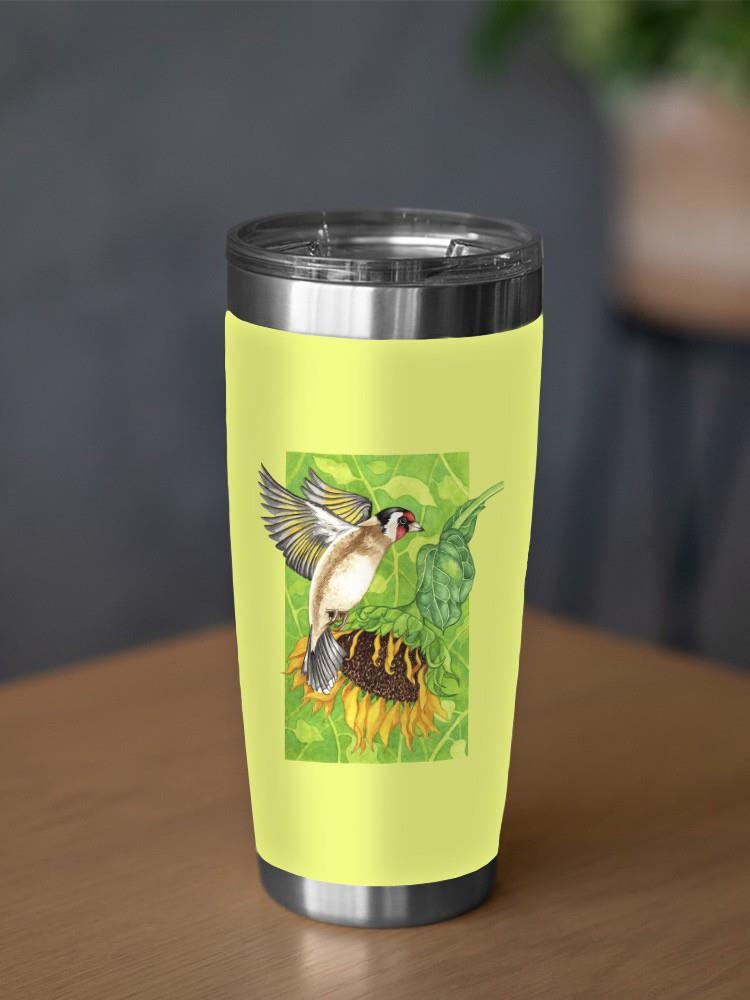 Goldfinch And Sunflower Tumbler -Girija Kulkarni Designs