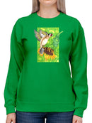 Goldfinch And Sunflower. Sweatshirt -Girija Kulkarni Designs