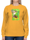 Goldfinch And Sunflower. Sweatshirt -Girija Kulkarni Designs