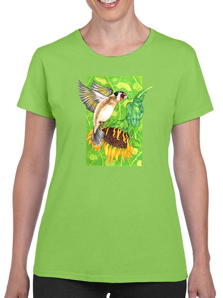 Goldfinch And Sunflower. T-shirt -Girija Kulkarni Designs