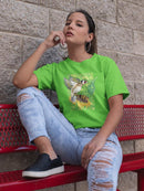 Goldfinch And Sunflower. T-shirt -Girija Kulkarni Designs