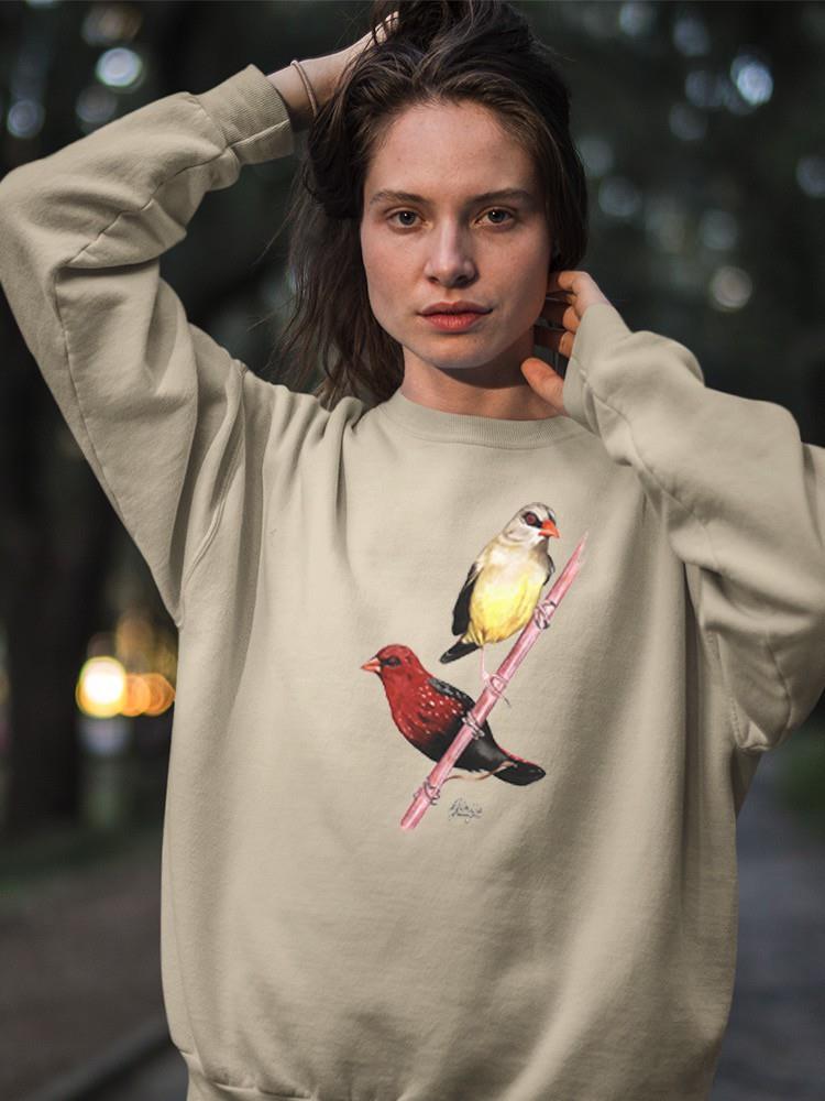 Finch Birds Sweatshirt -Girija Kulkarni Designs