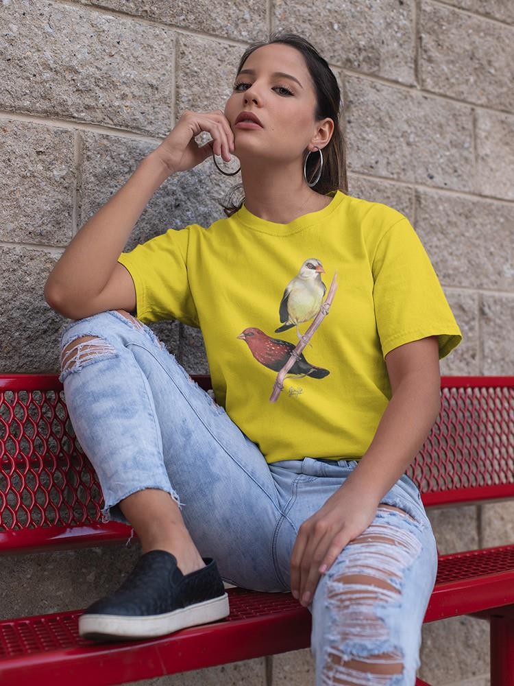 Finch Birds T-shirt -Girija Kulkarni Designs