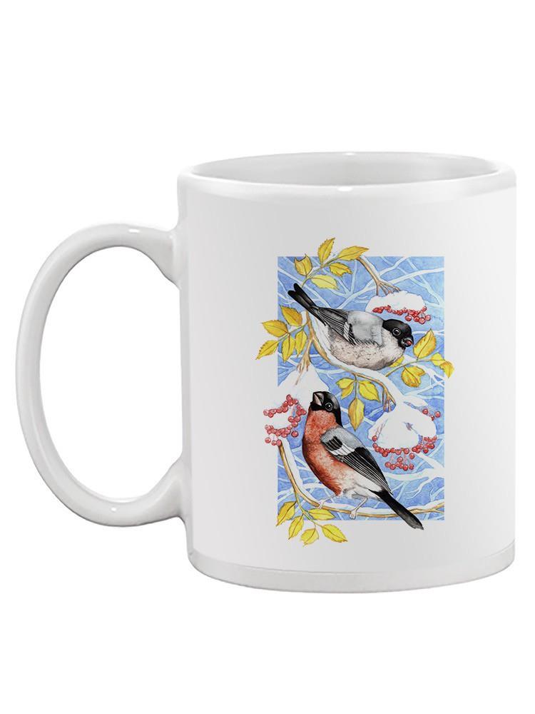 Bullfinch In Snow Mug -Girija Kulkarni Designs