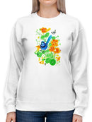 Bright Blue. Sweatshirt -Girija Kulkarni Designs