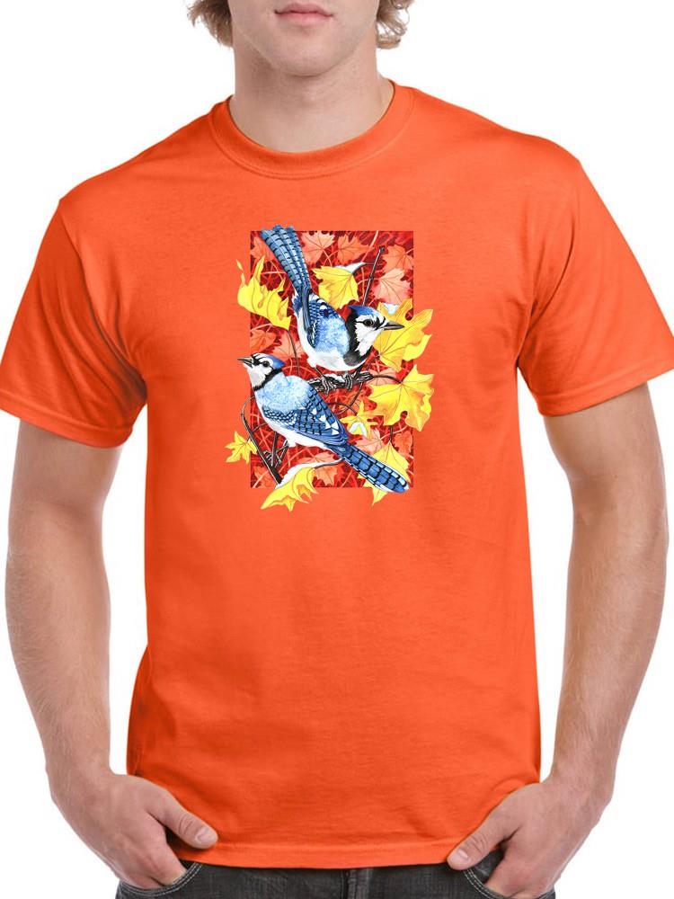 Bluejays In Maple. T-shirt -Girija Kulkarni Designs