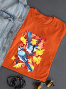 Bluejays In Maple. T-shirt -Girija Kulkarni Designs