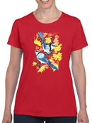 Bluejays In Maple. T-shirt -Girija Kulkarni Designs