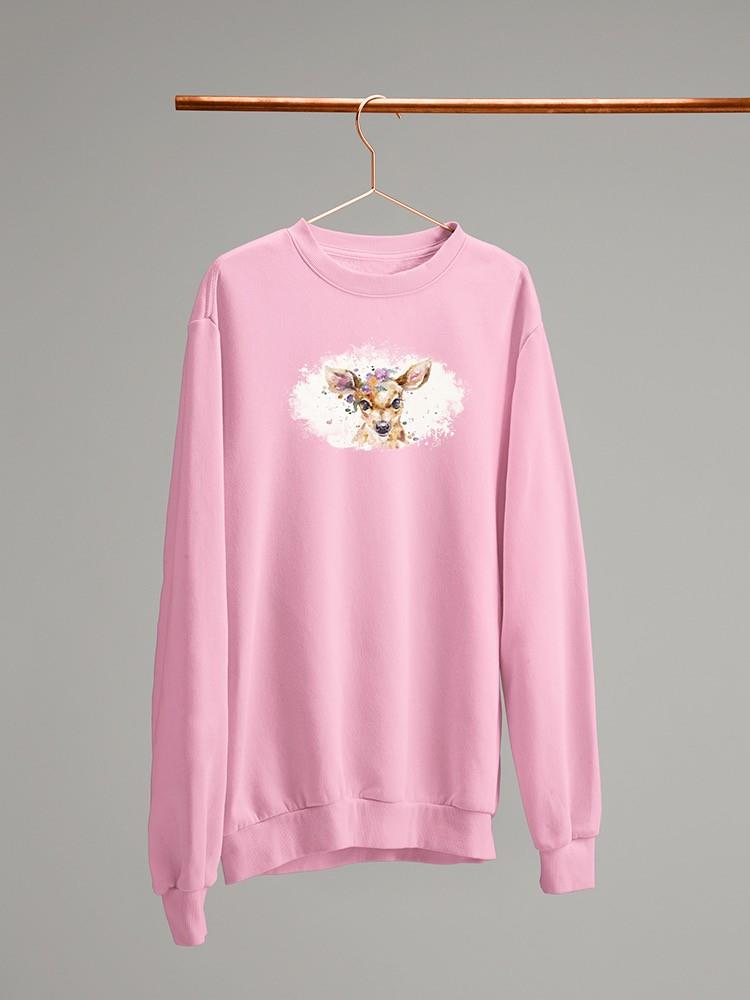 Little Deer Watercolor Sweatshirt -Sillier Than Sally Designs