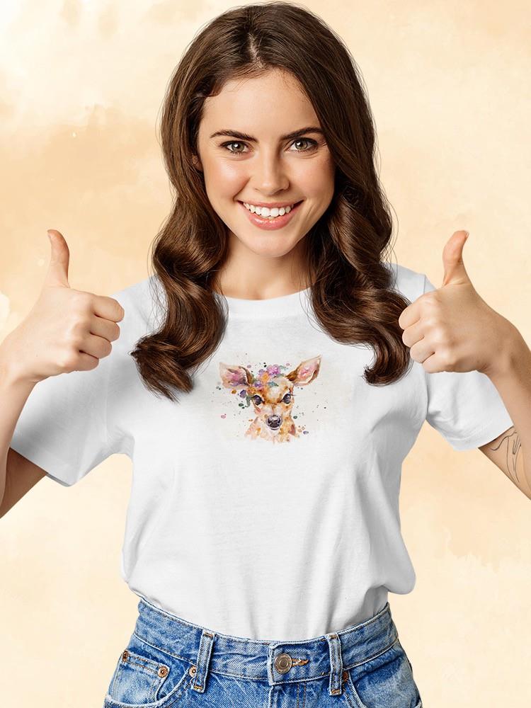Little Deer Watercolor T-shirt -Sillier Than Sally Designs