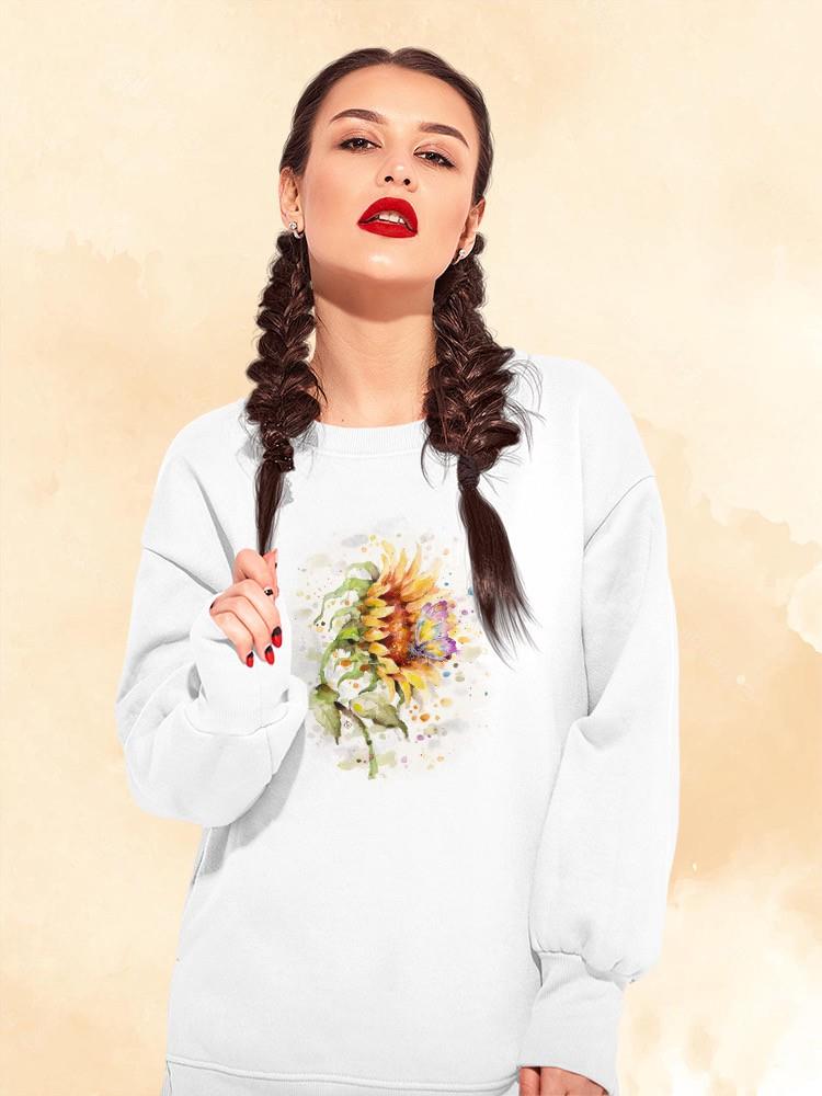 Sunnflowers And Butterflies Sweatshirt -Sillier Than Sally Designs
