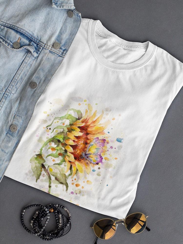 Sunnflowers And Butterflies T-shirt -Sillier Than Sally Designs