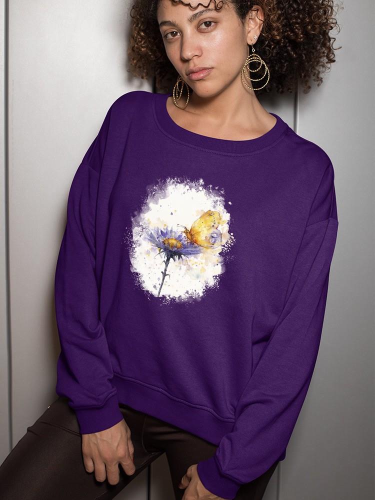 Flowers And Flutters Sweatshirt -Sillier Than Sally Designs