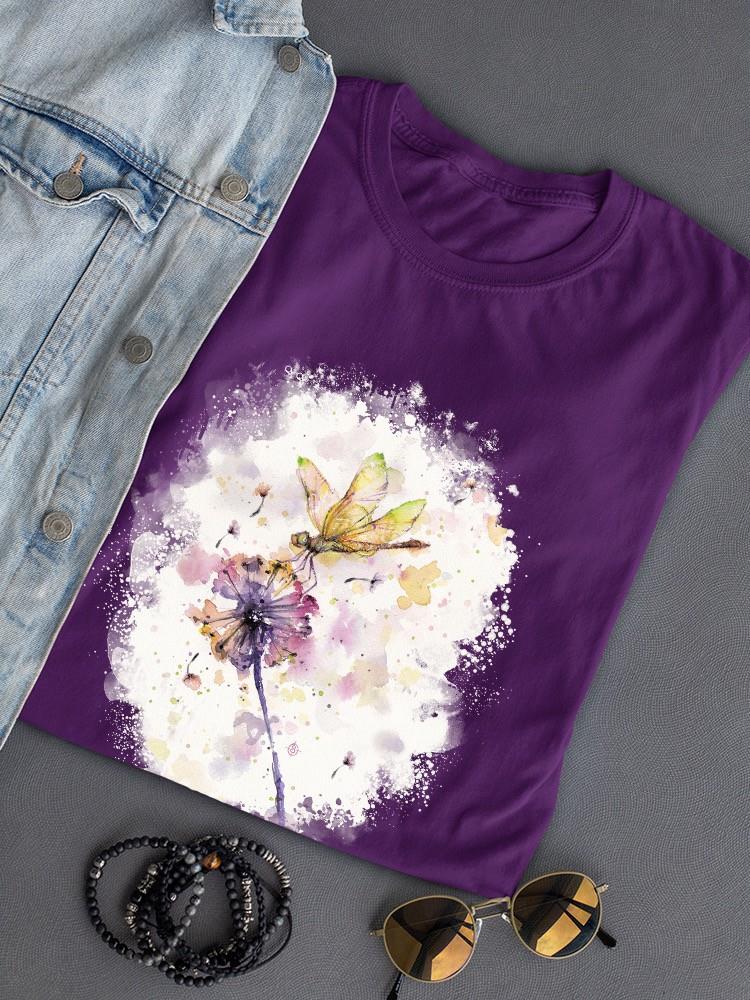 Dragonfly And Dandelion T-shirt -Sillier Than Sally Designs
