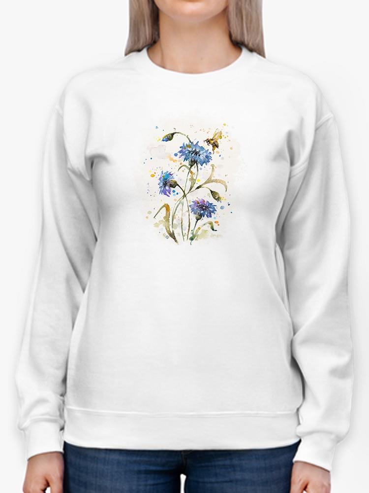 Cornflowers And Bee Sweatshirt -Sillier Than Sally Designs