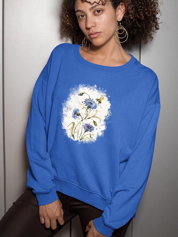 Cornflowers And Bee Sweatshirt -Sillier Than Sally Designs