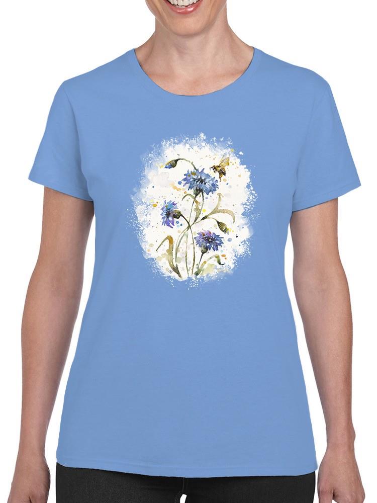 Cornflowers And Bee T-shirt -Sillier Than Sally Designs